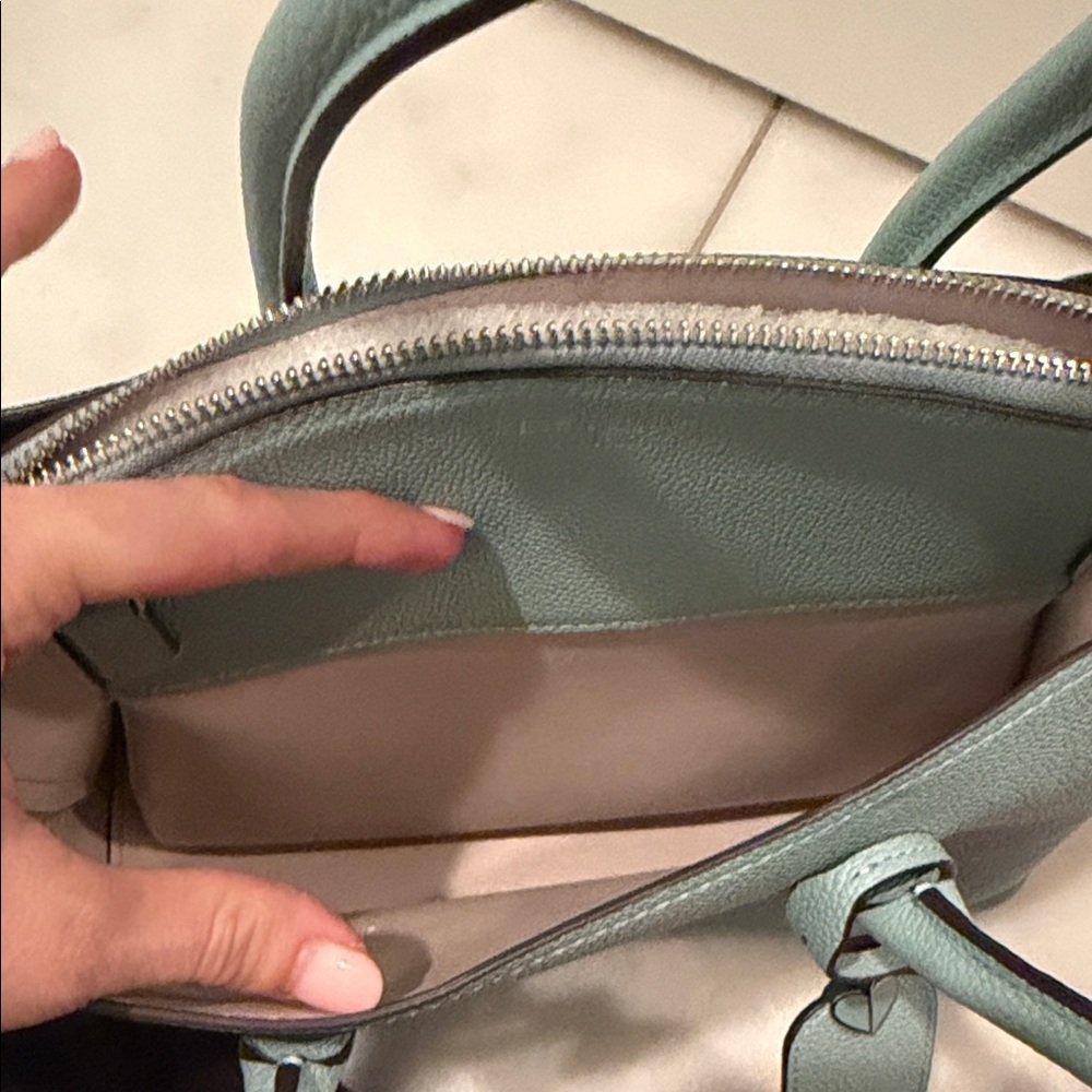 NWOT kate spade pebble leather Margaux satchel in light teal - Picture 10 of 11
